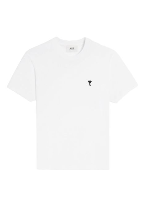 t-shirt contrasted adc unisex bianca AMI PARIS | HTS346.724100